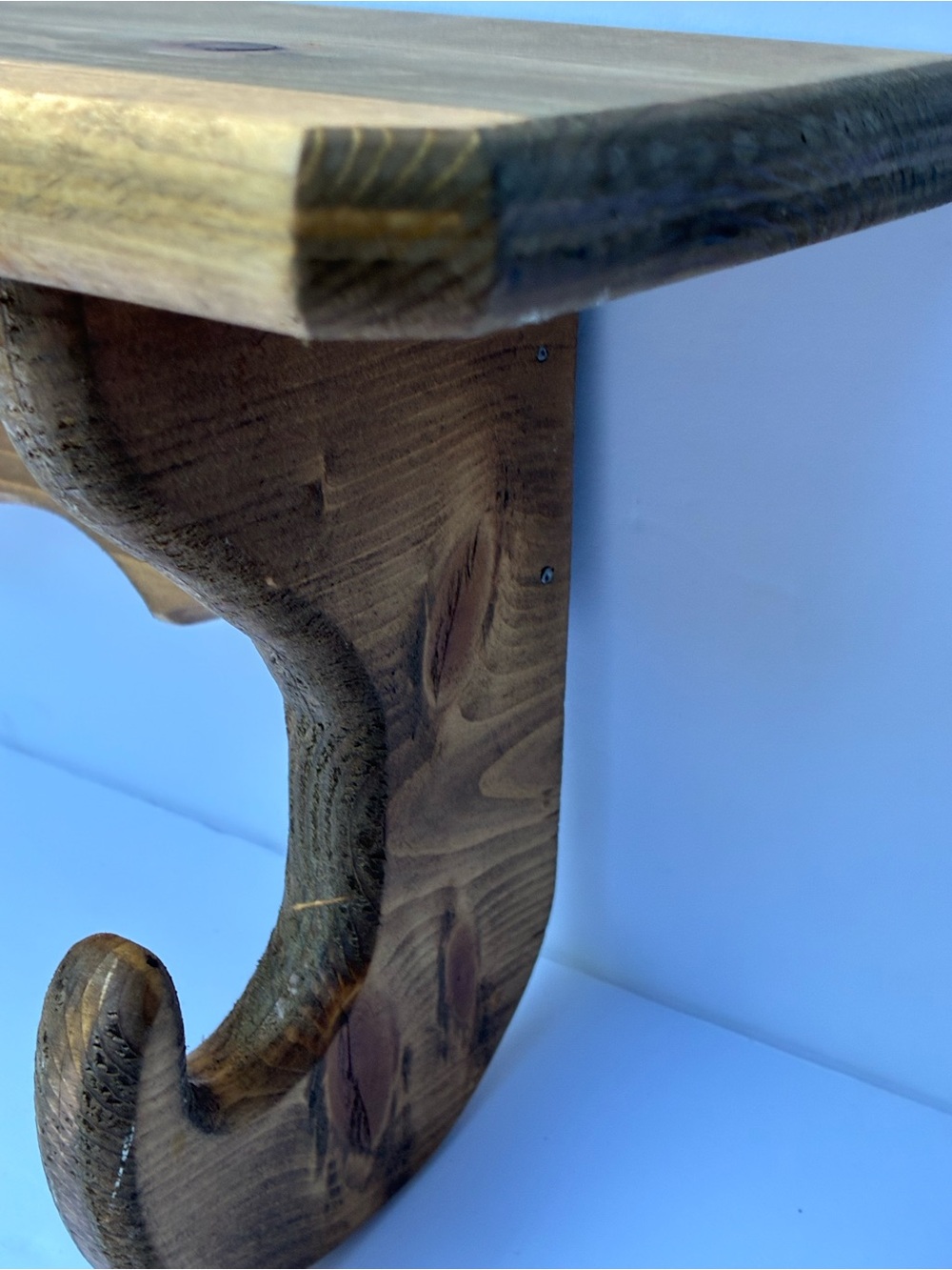 Vintage Wood Heart Wall Shelf Hooks Cottagecore Farmhouse - Picture 4 of 15
